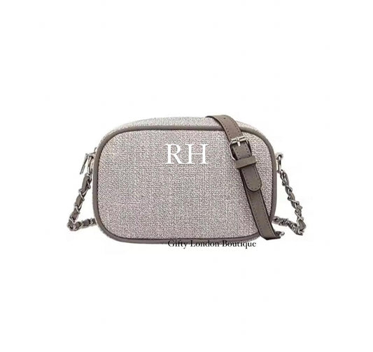 Grey Personalised Cross Body Bag