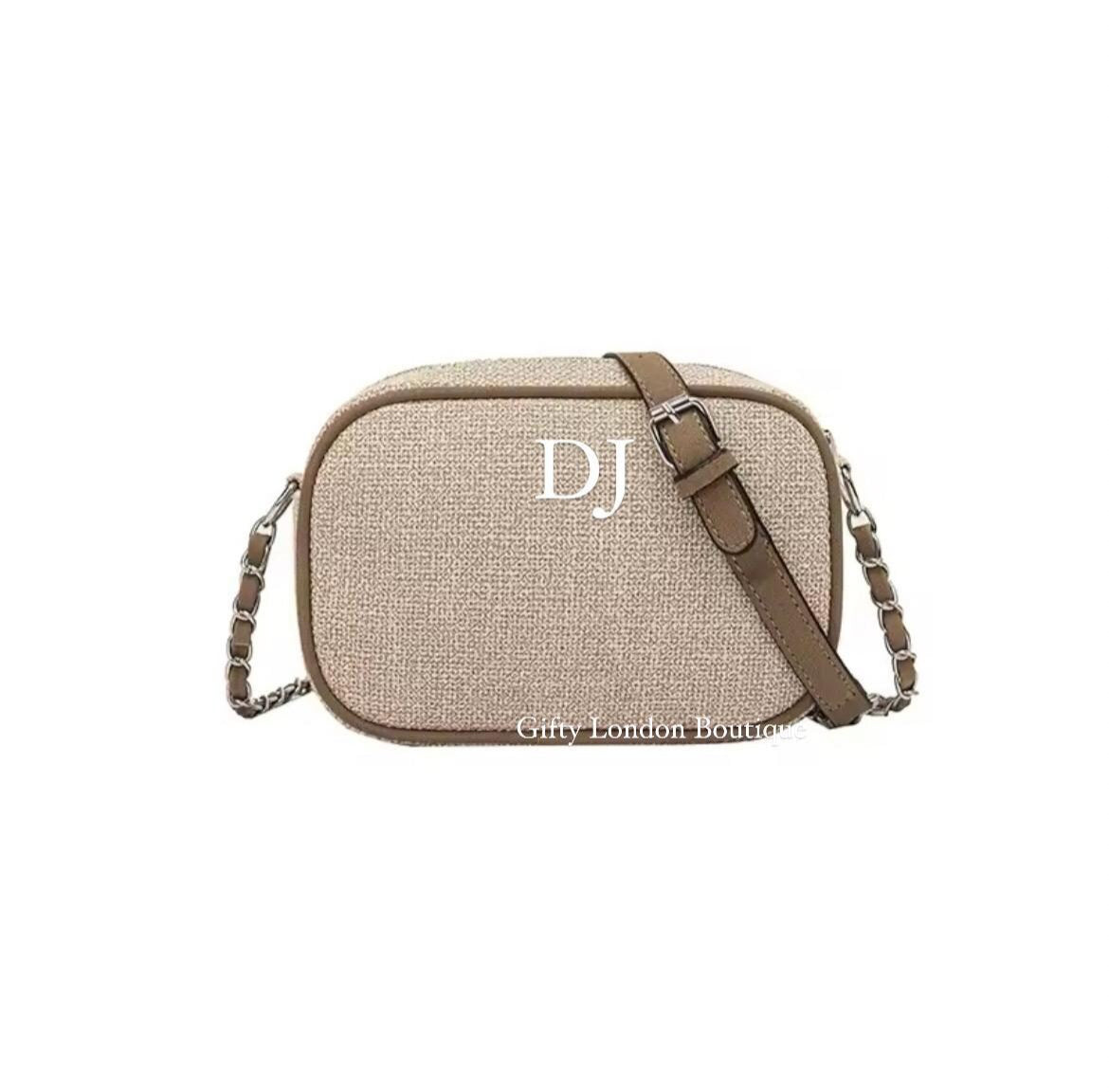 Beige Personalised Cross Body Bag